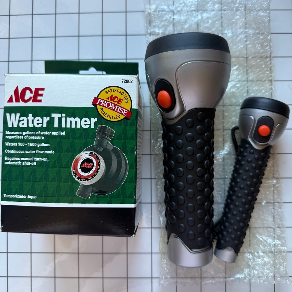 Bundle Ace Water Timer 72862 and Flashlight Set